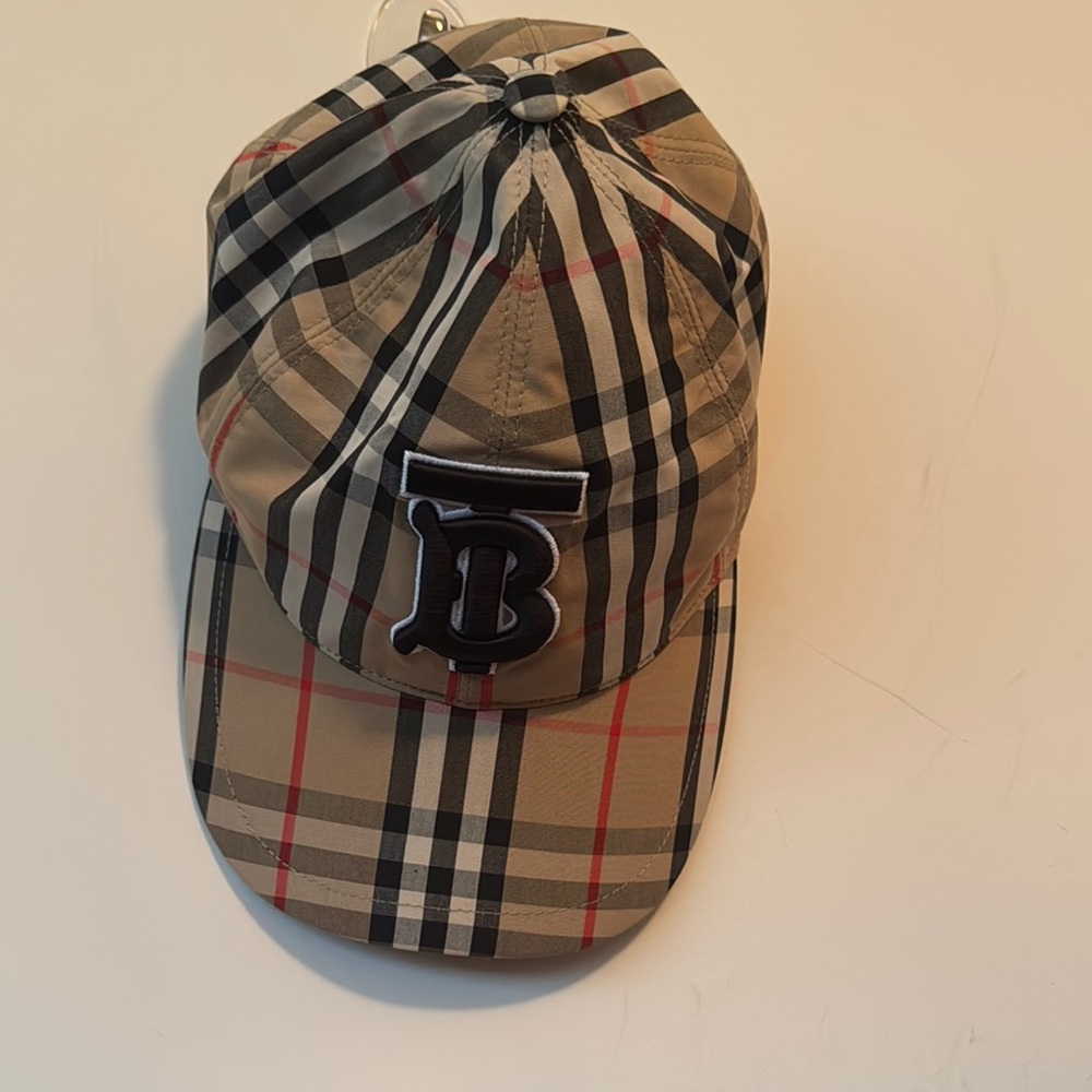 Burberry Tan and Black Check Baseball Hat